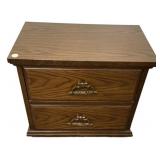 Oak Two-Drawer Nightstand