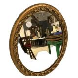 Vintage Hollywood Regency-Style Gold Oval Mirror