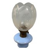 Victorian Etched Glass Oil Lamp