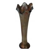 Carnival Glass Ribbed Swung Vase