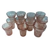 Pink Depression Glass Tumblers Set 11