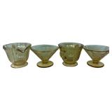 Depression Glass Amber Cups Set of 4