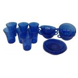 Cobalt Blue Depression Glass Set