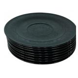 Black Satin Glass Plates Set of 8
