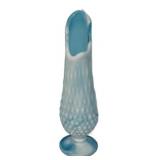 Blue Opalescent Hobnail Glass Slipper