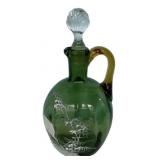 Victorian Green Glass Enamel Cruet