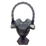 Purple Glass Basket Twisted Handle