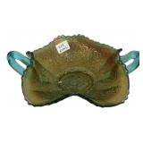 Carnival Glass Two-Handled Bon Bon Dish