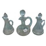 Set of 3 Glass Cruets with Stoppers