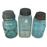 Antique Mason & Atlas Canning Jars (3)