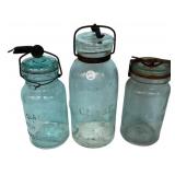 Antique Glass Fruit Jars Lot of 3
