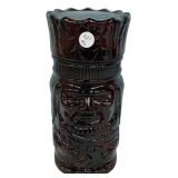 Dark Brown Glass Toby Jug Figural Jar