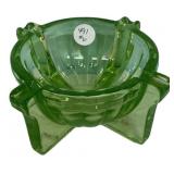 Green Depression Glass Ashtray
