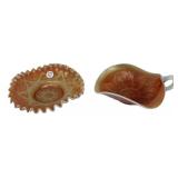 Dugan Peach Opal Carnival Glass Pair