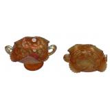 Marigold Carnival Glass Sugar Bowl