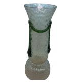Art Glass Vase with Applied Rigaree