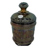Carnival Glass Covered Candy Jar