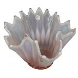 Opalescent Art Glass Handkerchief Vase