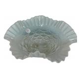 Victorian Opalescent Glass Ruffled Bowl