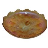Marigold Carnival Glass Windmill Bowl