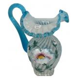 Fenton Hand-Painted Art Glass Pitcher