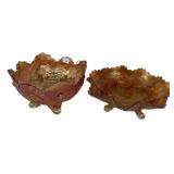 Pair Marigold Carnival Glass Bowls