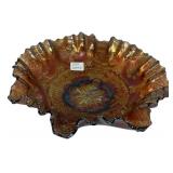 Carnival Glass Ruffled Edge Bowl
