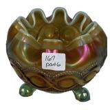 Carnival Glass Footed Rose Bowl