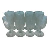Set of 8 Pressed Glass Goblets