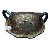 Carnival Glass Two-Handled Bon Bon Dish