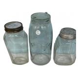Antique Glass Jar Collection Lot of 3