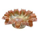 Carnival Glass Ruffled Edge Bowl