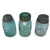 Antique Mason's Patent Glass Jars Lot/3