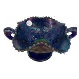 Carnival Glass Two-Handled Bonbon Dish