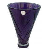 Purple Cut Crystal Flared Vase