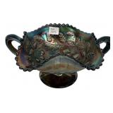 Carnival Glass Two-Handled Bon Bon Dish