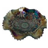 Carnival Glass Ruffled Edge Bowl