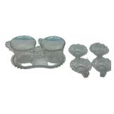Candlewick Glass Cream Sugar & Holders