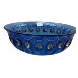Cobalt Blue Pressed Glass Bowl