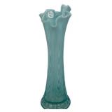 Blue Opalescent Glass Swung Vase