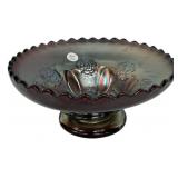 Carnival Glass Footed Compote Bowl