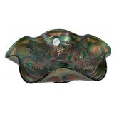 Carnival Glass Grape Ruffled Bowl