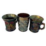Carnival Glass Cups Lot of Three