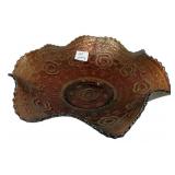 Carnival Glass Ruffled Edge Bowl