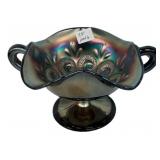 Carnival Glass Footed Sugar Bowl