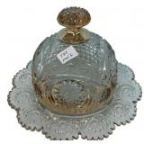 EAPG Pressed Glass Domed Butter Dish