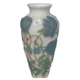 Cameo Glass Floral Relief Vase