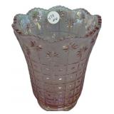 Iridescent Pressed Glass Flared Vase