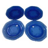 Cobalt Blue Depression Glass Plates Set