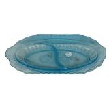 Blue Depression Glass Divided Dish